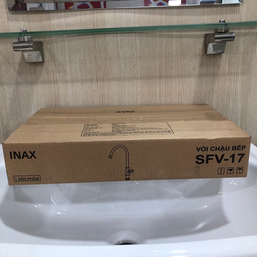 Vòi rửa chén bát lạnh chính hãng INAX SFV-17, Đồng mạ crom cao cấp, Bảo hành 2 năm