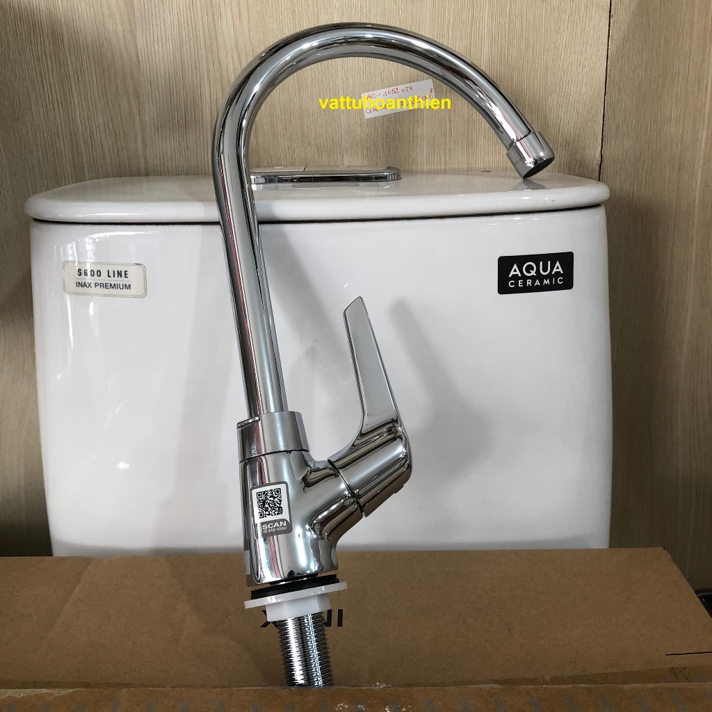 Vòi rửa chén bát lạnh chính hãng INAX SFV-17, Đồng mạ crom cao cấp, Bảo hành 2 năm