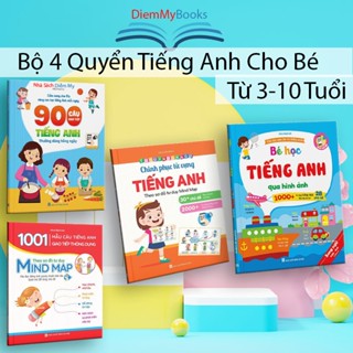 Sách- Bộ 4 Quyển Tiếng Anh Đầu Đời Cho Bé Qua Hình Ảnh Và Sơ Đồ Tư Duy Từ 3-10 Tuổi File Nghe Quét Mã QR