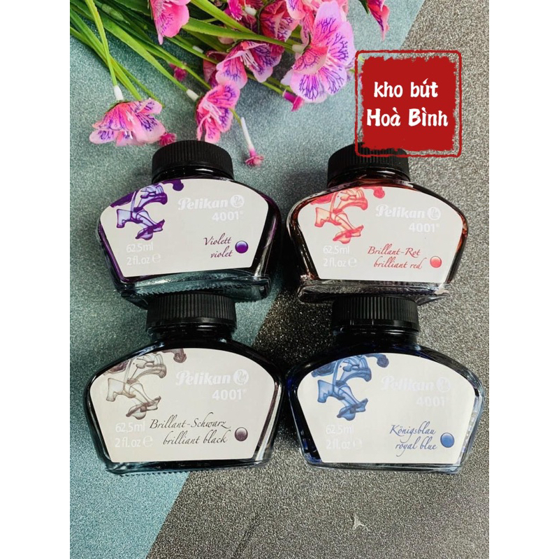 Mực Pelikan 4001 Đức , Mực nhanh khô, không lắng cặn,không bay mầu, sử dụng cho tất cả các dòng bút máy