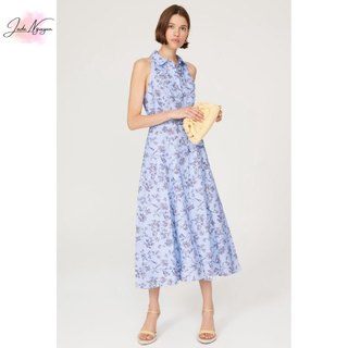 Đầm dự tiệc polo sát nách in hoa màu xanh Sachin Casey Sky Floral - CJN1100