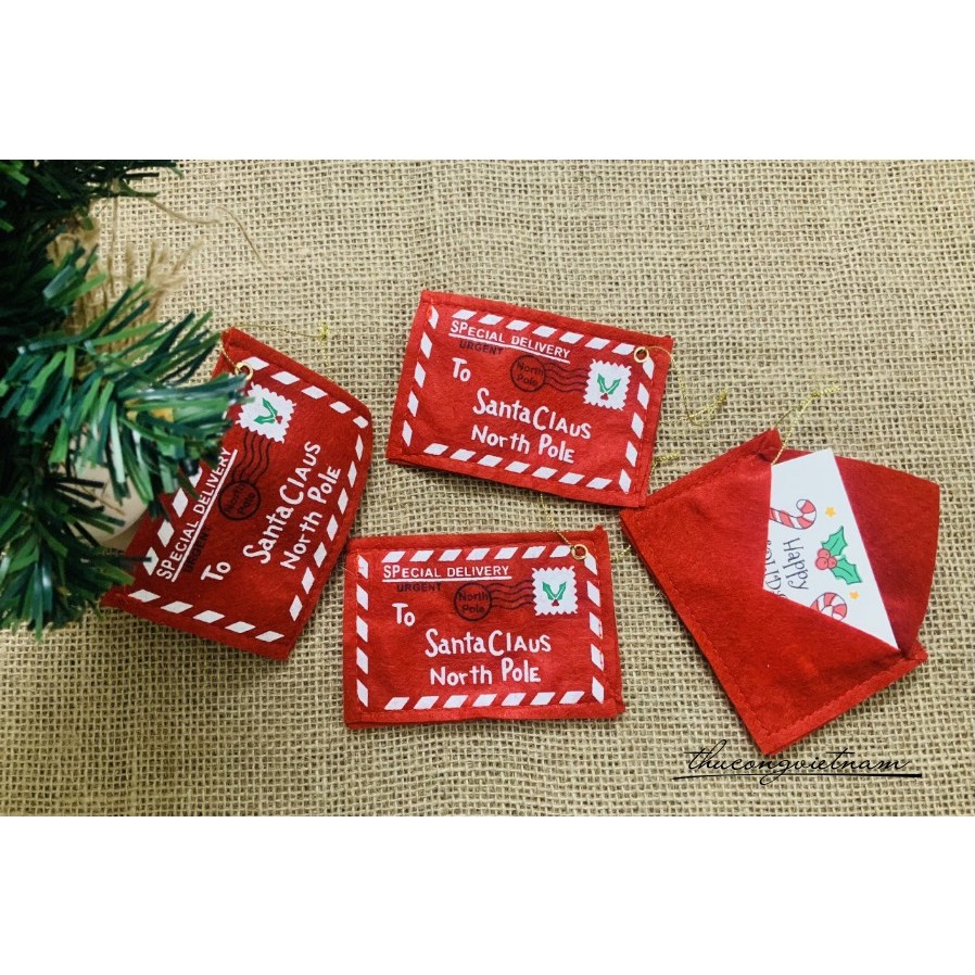 Dây quàng cổ mini, kẹo gậy, nón len mini trang trí giáng sinh