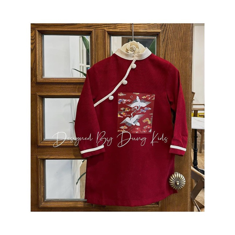 Áo dài hạc 3 màu cho bé trai