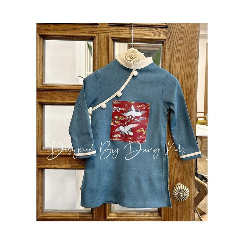 Áo dài hạc 3 màu cho bé trai