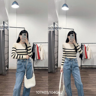 Áo len tăm cổ thuyền dài tay-107A03