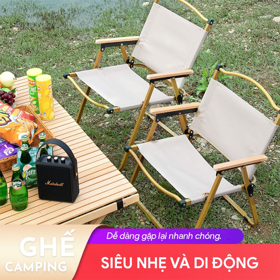 Ghế Camping, Ghế Cắm Trại Gấp Gọn Tiện Lợi Gọn Gàng Để Mang Đi Dã Ngoại Khung Kim Loại Chắc Chắn