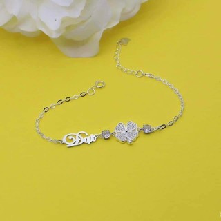 Lắc tay cỏ 4 lá khắc tên theo ý muốn -kyl