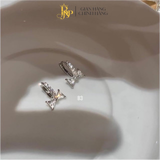 Bông tai nơ tiểu thư xinh xắn, bạc ta - bạc bnp