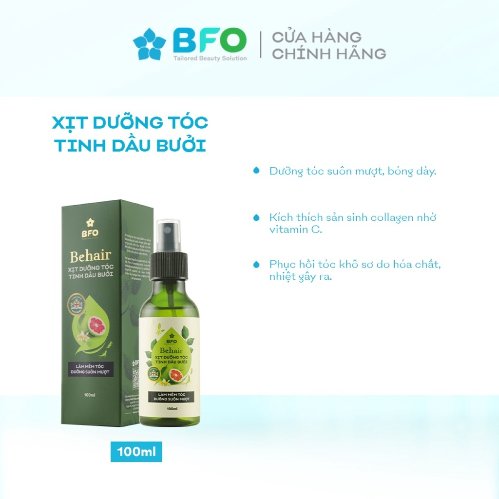 Xịt Tóc Bưởi BFO Tinh Chất Thiên Nhiên Giúp Kích Thích Mọc Tóc Dung Tích 100ml