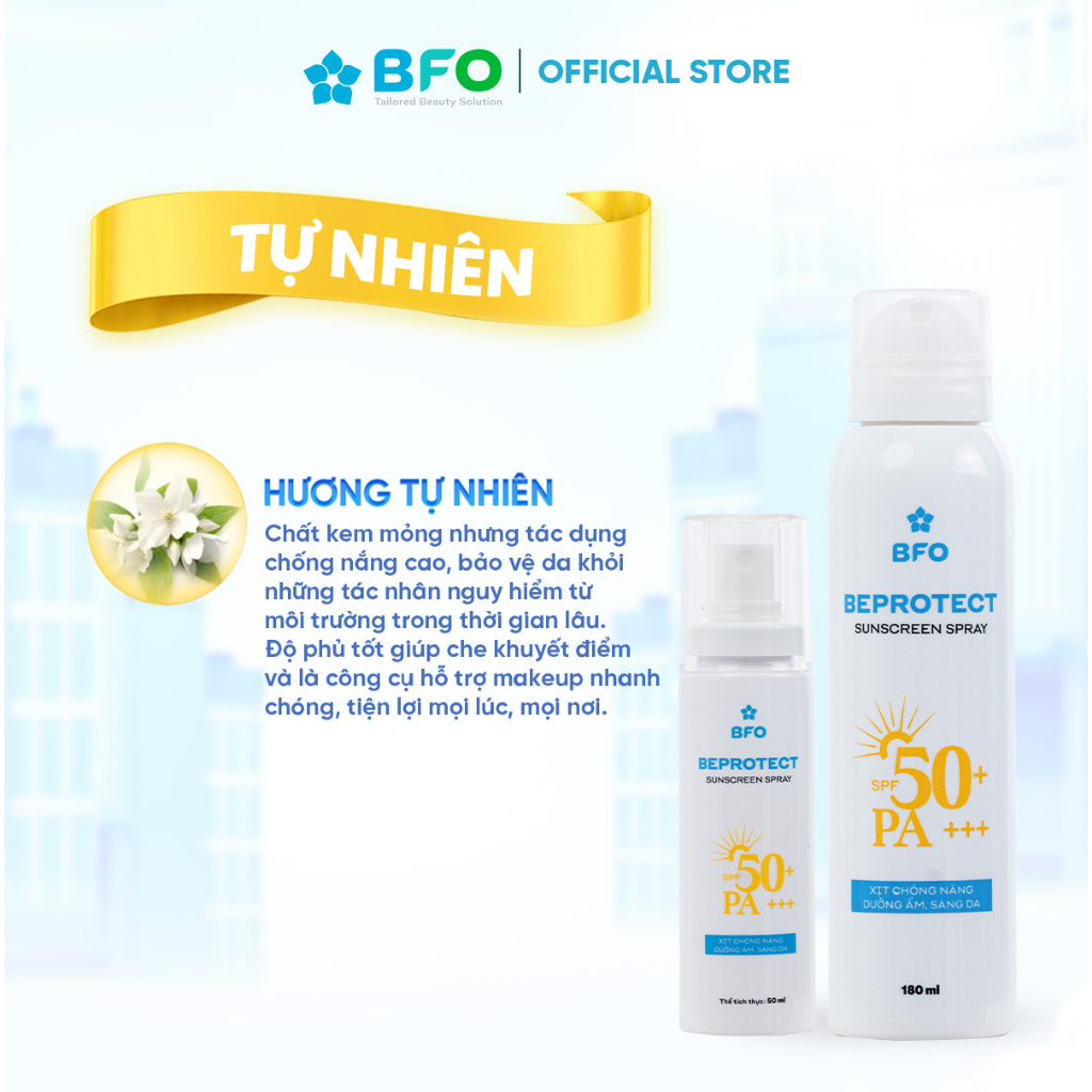 Combo Xịt chống nắng Beprotect Sunscreen Spray 50ml (Vàng + Đồng)