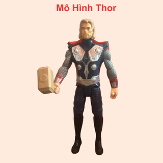 Mô hình Thor mô hình thần sấm Thor siêu nhân cao 27cm có đèn sáng đỏ cử động khớp