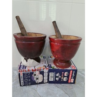 bộ cối gỗ thái lan kèm chày siêu đẹp