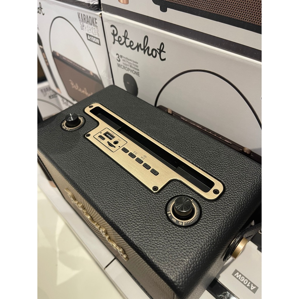 Loa Bluetooth Peterhot A106W, Loa Karaoke Không Dây Kèm Mic Hát Cực Hay, Bản Cao Cấp Nhất, Bass Cực Mạnh