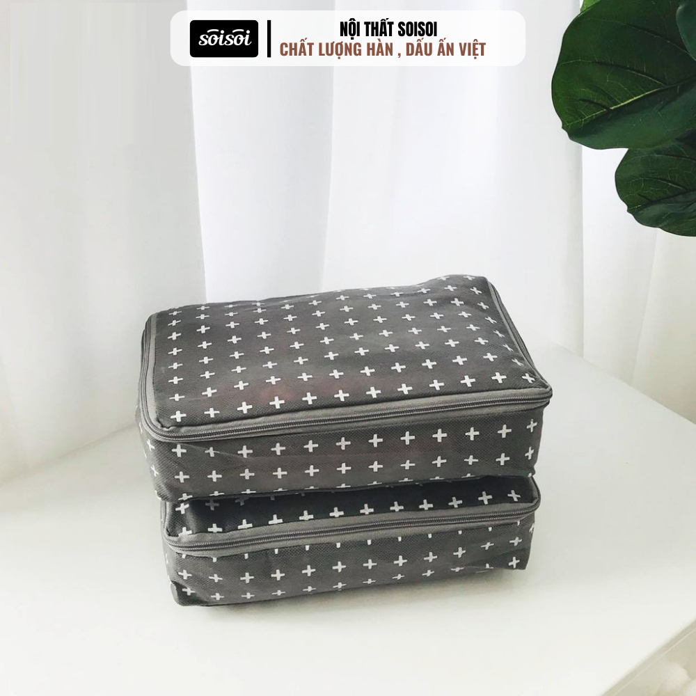 Túi du lịch có dây kéo SOI SOI, Túi đựng quần áo du lịch, Túi đựng đồ lót, Túi đựng đồ trang điểm, mỹ phẩm du lịch