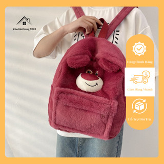 Balo gấu dâu Lotso lông mịn, cặp gấu dâu loại 1