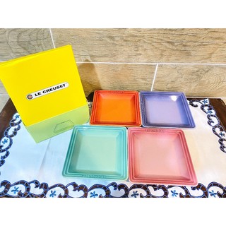 Dĩa Le Creuset hình vuông bằng gốm 4 cái 16cm Le Creuset 4 square plate 16cm