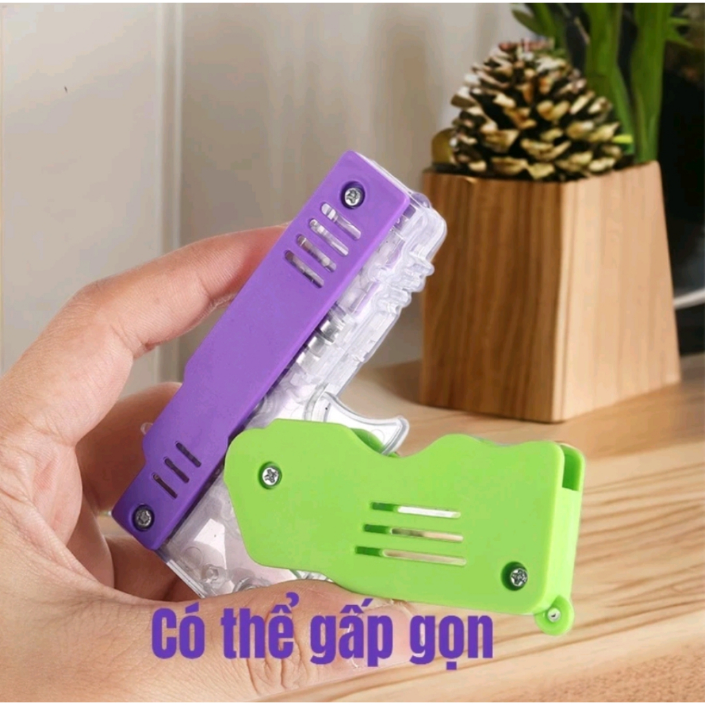 Móc Khoá Dây Chun Có Đèn Led Đồ Chơi Bắn Nịt - An Toàn - Tặng Kèm Dây Nịt Thun - Có Thể Gấp Gọn