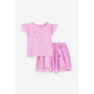 (068)Set áo + váy ren xòe H&M