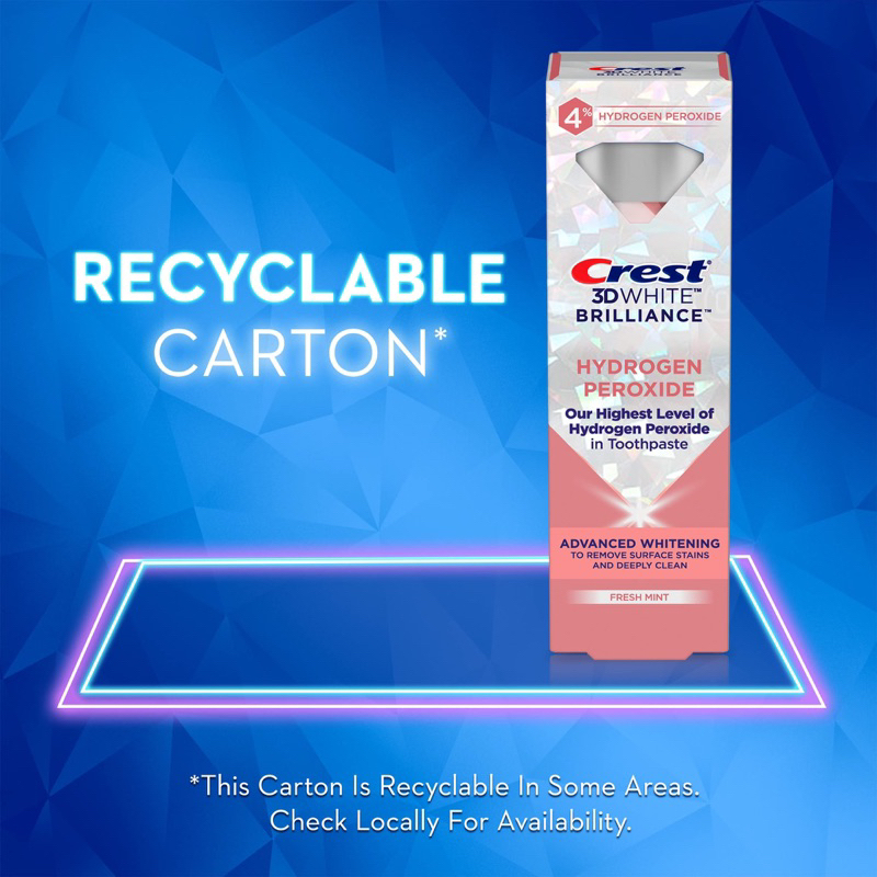 Kem Đánh Răng Crest 3D White Brilliance Hydrogen Peroxide Boost Làm Trắng Răng Chuyên Sâu