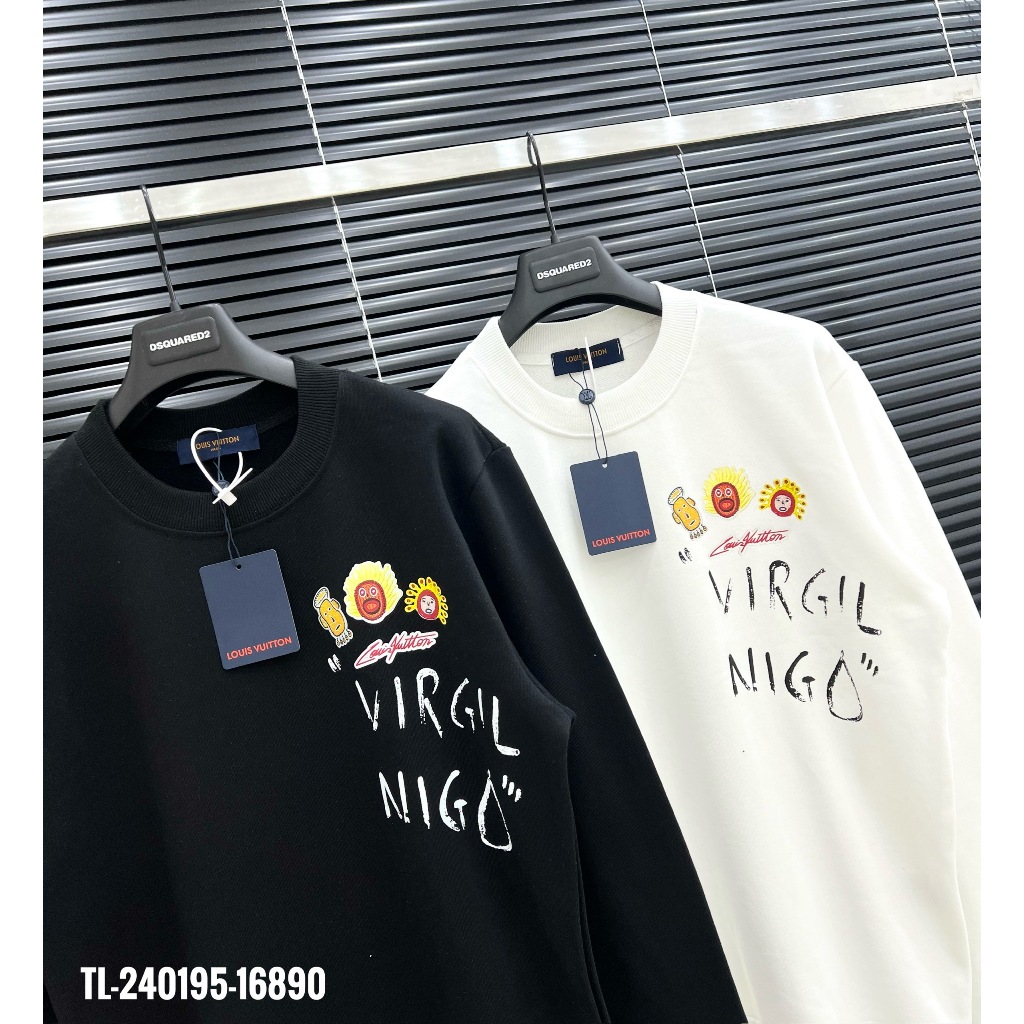 🔥Hot🔥Áo nỉ LV virgil nigo in hình thiết kế hot trend Nam Nữ Thu Đông 2023