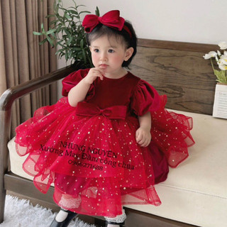 Váy CC nhung mềm phối tùng sao