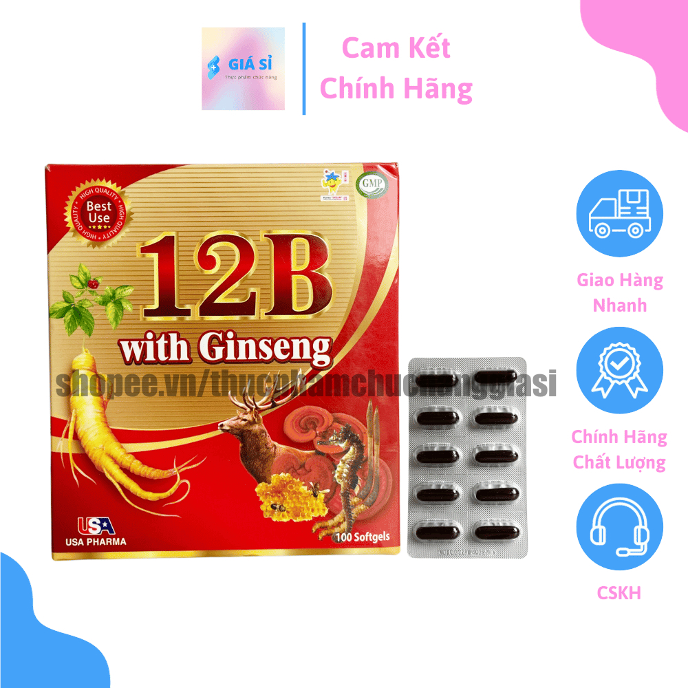 Vitamin tổng hợp 12B GINSENG tăng sức đề kháng, bồi bổ cơ thể- Hộp 100 viên