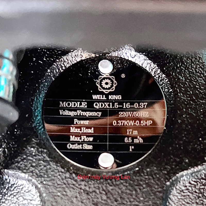 Máy bơm nước chìm 370W  Cánh, thân Inox 304 Well King QDX1.5-16-0.37 Bảo hành 1 năm, Bơm tõm, bơm thả chìm