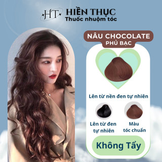  Thuốc nhuộm tóc màu Nâu Chocolate tặng kèm dụng cụ nhuộm | Thuốc nhuộm tóc Hiền Thục 