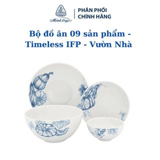 Bộ đồ ăn 09 sản phẩm timeless ifp vườn nhà - gốm sứ cao cấp minh long i