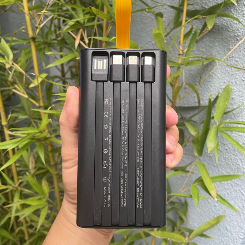 Pin dự phòng sạc nhanh PHANTOM P18 20000mAh tích hợp 4 cáp sạc QC 22.5 và PD 20W - 10 đèn led 4 chế độ