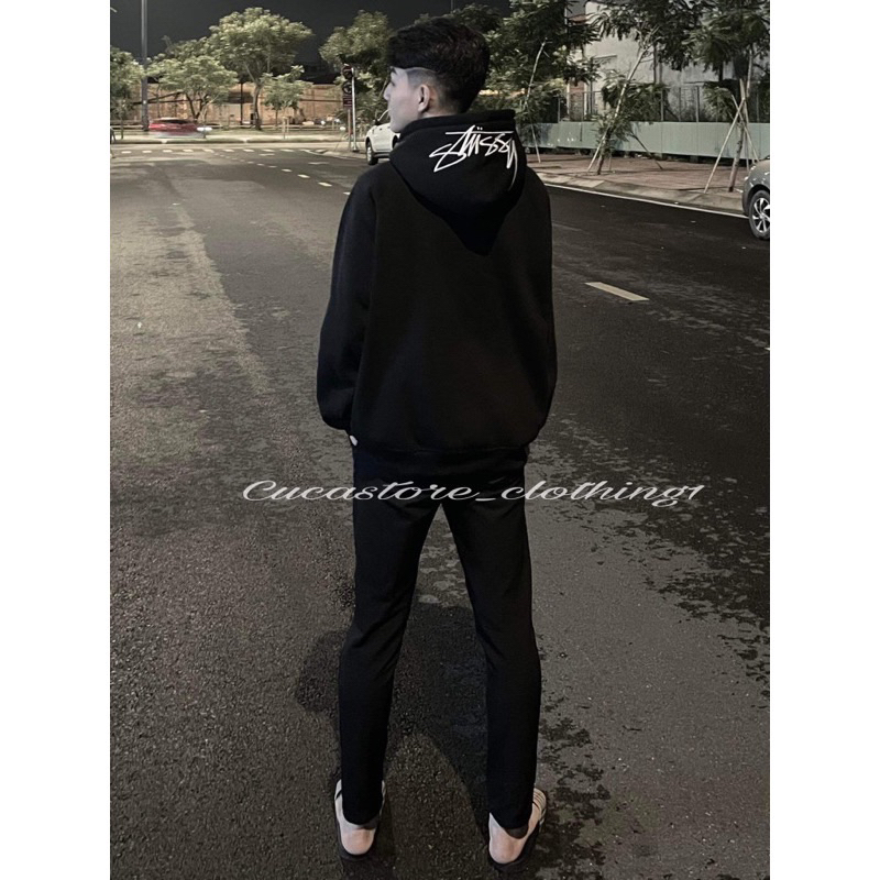 Áo Hoodie STUSSY thêu nón phong cách dày dặn chuẩn chính hãng, áo nỉ mùa đông