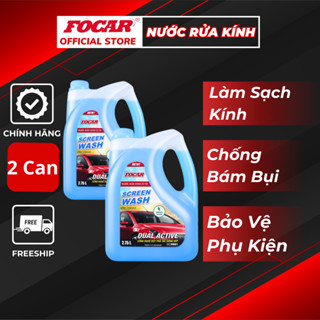 Combo 2 can nước rửa kính ô tô Focar Screen Wash 2.75L-Nước rửa kính xe hơi, nước lau kính, nước đổ kính ô tô chính hãng