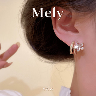 Bông tai hoa ngọc đính đá - mely 1108