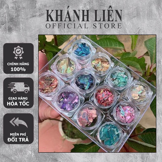 Set xà cừ vân đá 12 màu, sà cừ nail siêu mỏng cao cấp ẩn móng - Set xà cừ 3d