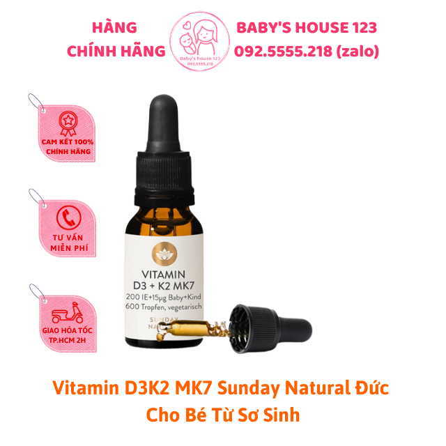 [Chính hãng] Vitamin D3K2 MK7 Sunday Natural Đức 20ml