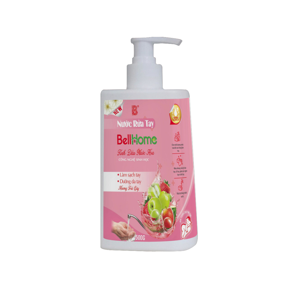Nước Rửa Tay Sinh Học Bell Home 500ML Hương Nước Hoa, Diệt khuẩn, An Toàn Cho Da Tay