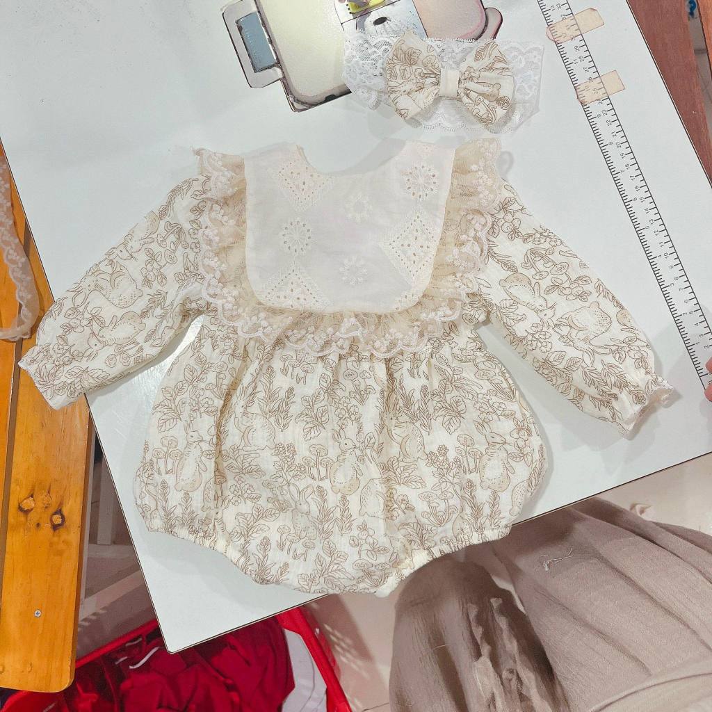 Body Xô Thỏ Kèm Yếm Và Tuban 3-10 Kg,Body Cho Bé Gái Đầy Tháng Thôi Nôi Sinh Nhật Chất Mềm