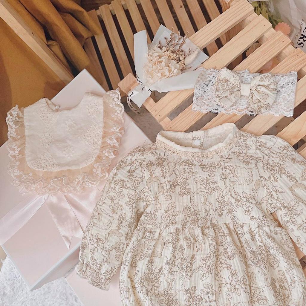 Body Xô Thỏ Kèm Yếm Và Tuban 3-10 Kg,Body Cho Bé Gái Đầy Tháng Thôi Nôi Sinh Nhật Chất Mềm