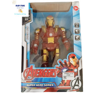 ROBOT NGƯỜI SẮT IRON-MAN DI CHUYỂN, CÓ ĐÈN NHẠC (Dùng pin)