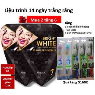 Liệu trình 14 ngày trắng răng ANRIEA TẶNG 5 bàn chải Bossi và 1 xịt thơm miệng Heyxi
