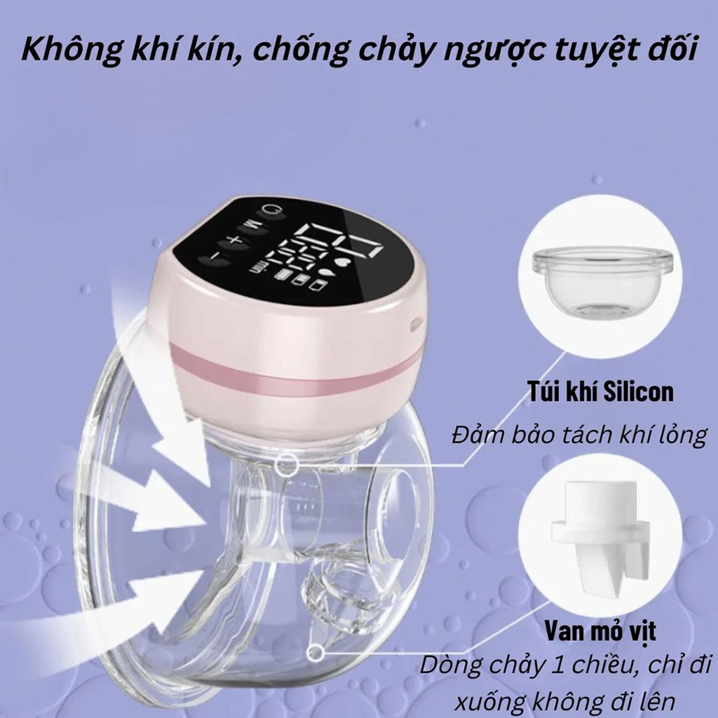 Máy Hút Sữa Không Dây Rảnh Tay Cao Cấp Máy Hút Sữa Đơn Massage Kích Sữa Máy Vắt Sữa Thông Minh Êm Ái Sạc Pin Tiện Lợi