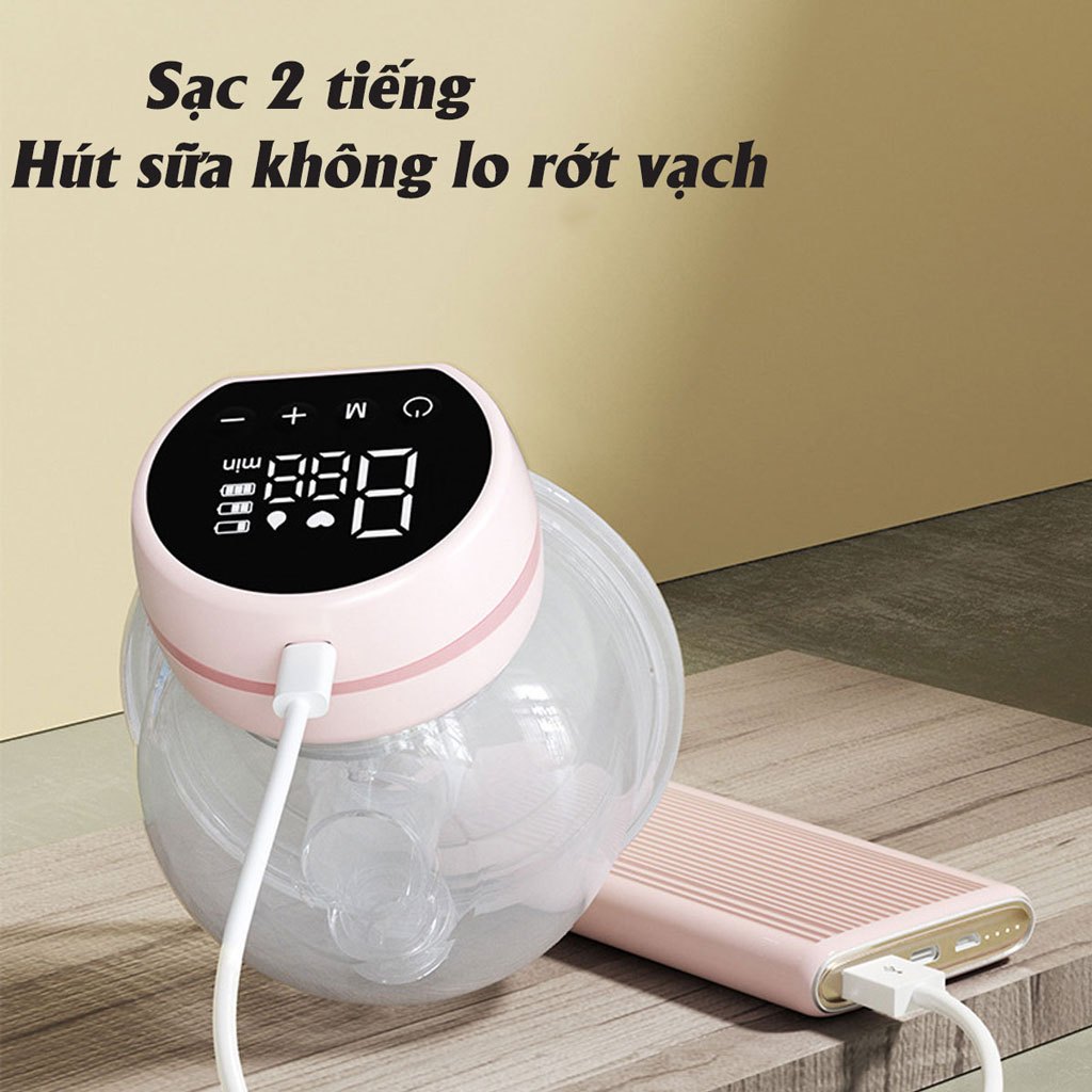 Máy Hút Sữa Không Dây Rảnh Tay Cao Cấp Máy Hút Sữa Đơn Massage Kích Sữa Máy Vắt Sữa Thông Minh Êm Ái Sạc Pin Tiện Lợi