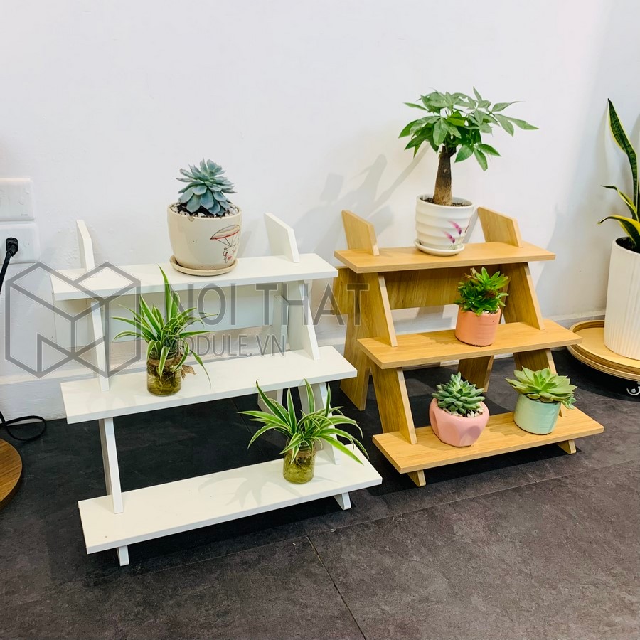 Kệ để sen đá, mô hình, kệ decor 3 tầng chất liệu mdf phủ melamin bền đẹp - dễ dàng lắp ráp không sử dụng ốc vít