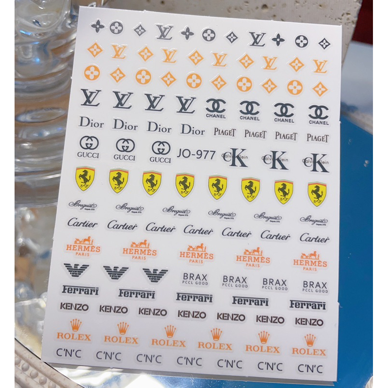 Sticker dán móng chữ nhãn hiệu logo HK NAIL ACCESSORIES trang trí móng