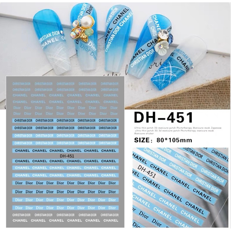 Sticker dán móng chữ nhãn hiệu logo HK NAIL ACCESSORIES trang trí móng