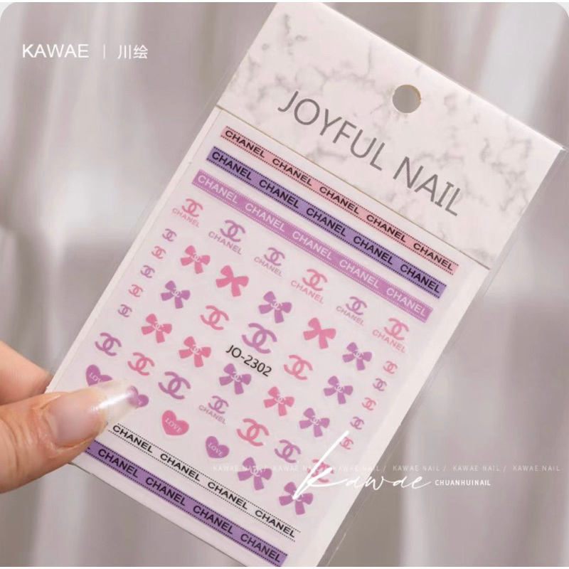 Sticker dán móng chữ nhãn hiệu logo HK NAIL ACCESSORIES trang trí móng