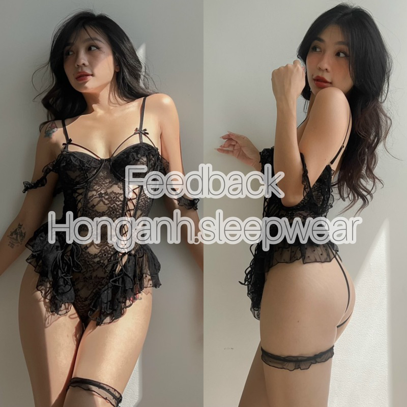J26 jumpsuit bodysuit bộ liền thân có gọng trễ vai ren xoè hông sexy gợi cảm clip thật