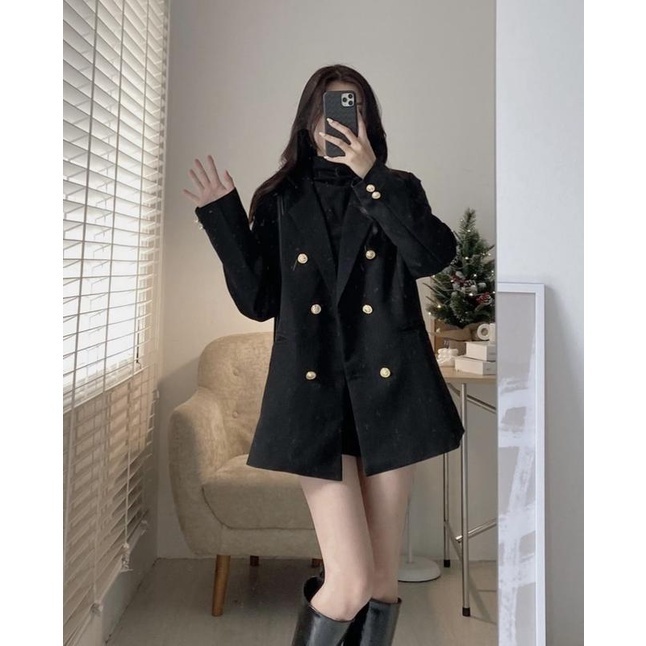 Áo blazer 6 khuy nữ hai lớp có độn vai,áo khoác blazer siêu xinh siêu sang chảnh hợp các dịp lễ TX 41