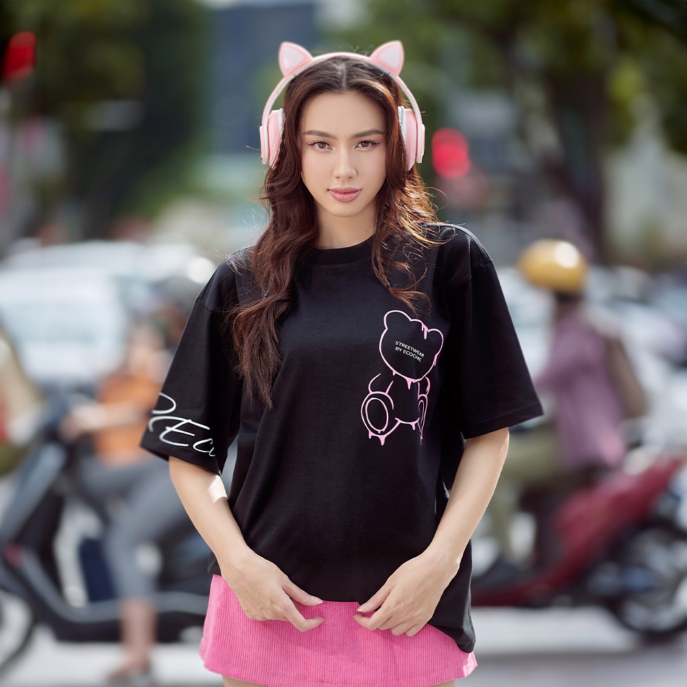 Áo Phông ECOCHIC PINKY TEDDY BEAR Tee Local Brand Chính Hãng Unisex Form Rộng Oversize Premium Cotton 100% F020