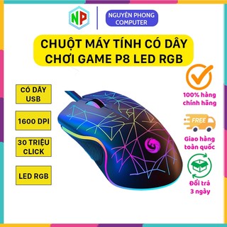 Chuột máy tính chơi game - mouse gaming 1600dpi - chuột có dây led rgb - bảo hành 1 đổi 1